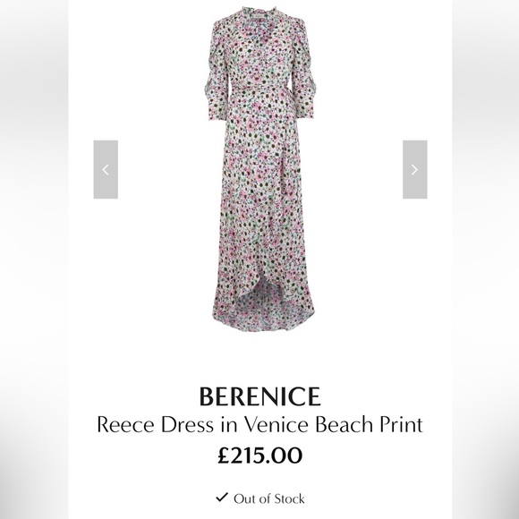 BERENICE PARIS Reece Dress Venice Beach, Boho Floral Wrap Maxi Hi-Low - Picture 12 of 14